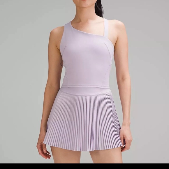 $68 Lululemon Everlux Asymmetrical Tennis Tank Top Lilac Ether - Picture 3 of 7